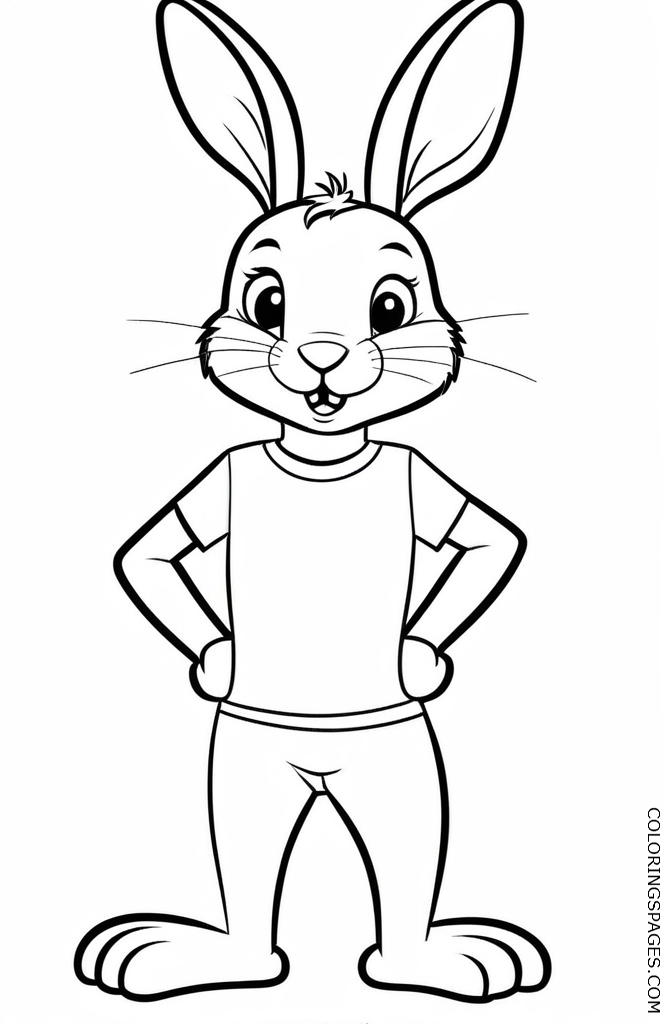 Free Rabbit coloring pages for kids_85