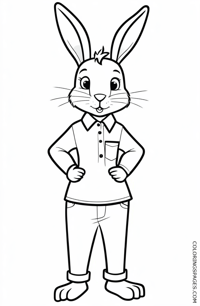 Free Rabbit coloring pages for kids_27
