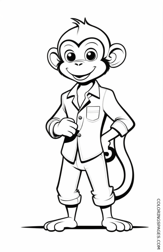 Free Monkey coloring pages for kids_13