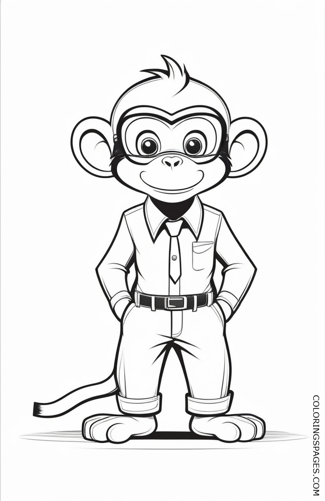 Free Monkey coloring pages for kids_17