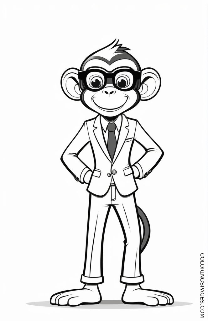 Free Monkey coloring pages for kids_20