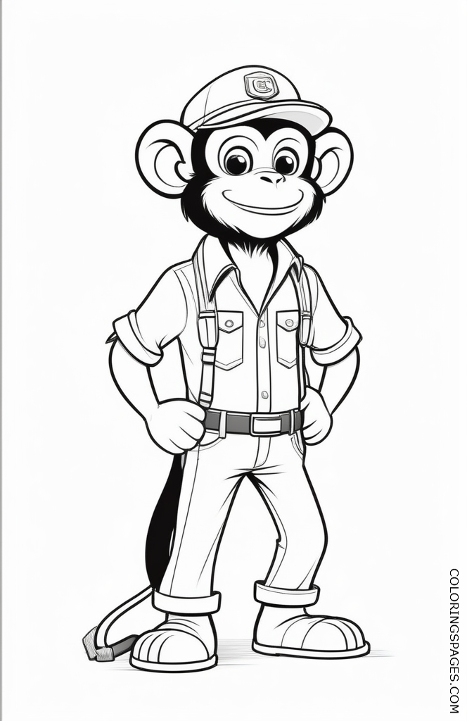 Free Monkey coloring pages for kids_21