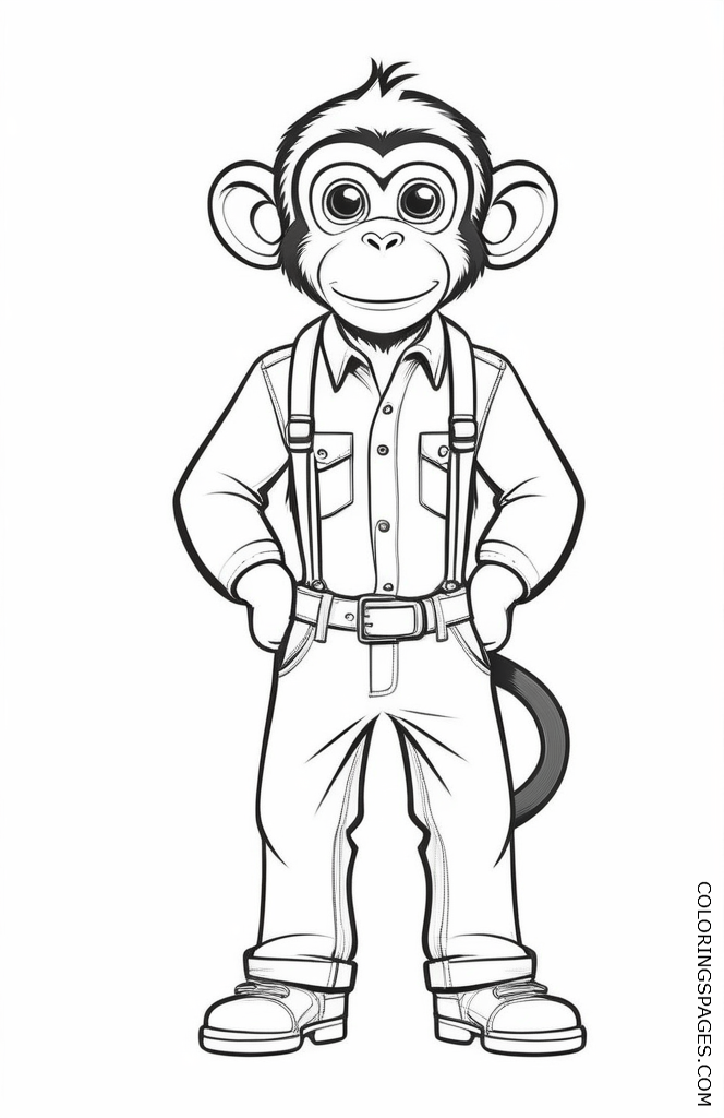 Free Monkey coloring pages for kids_54
